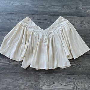 Amuse Society boho top in creme white size S